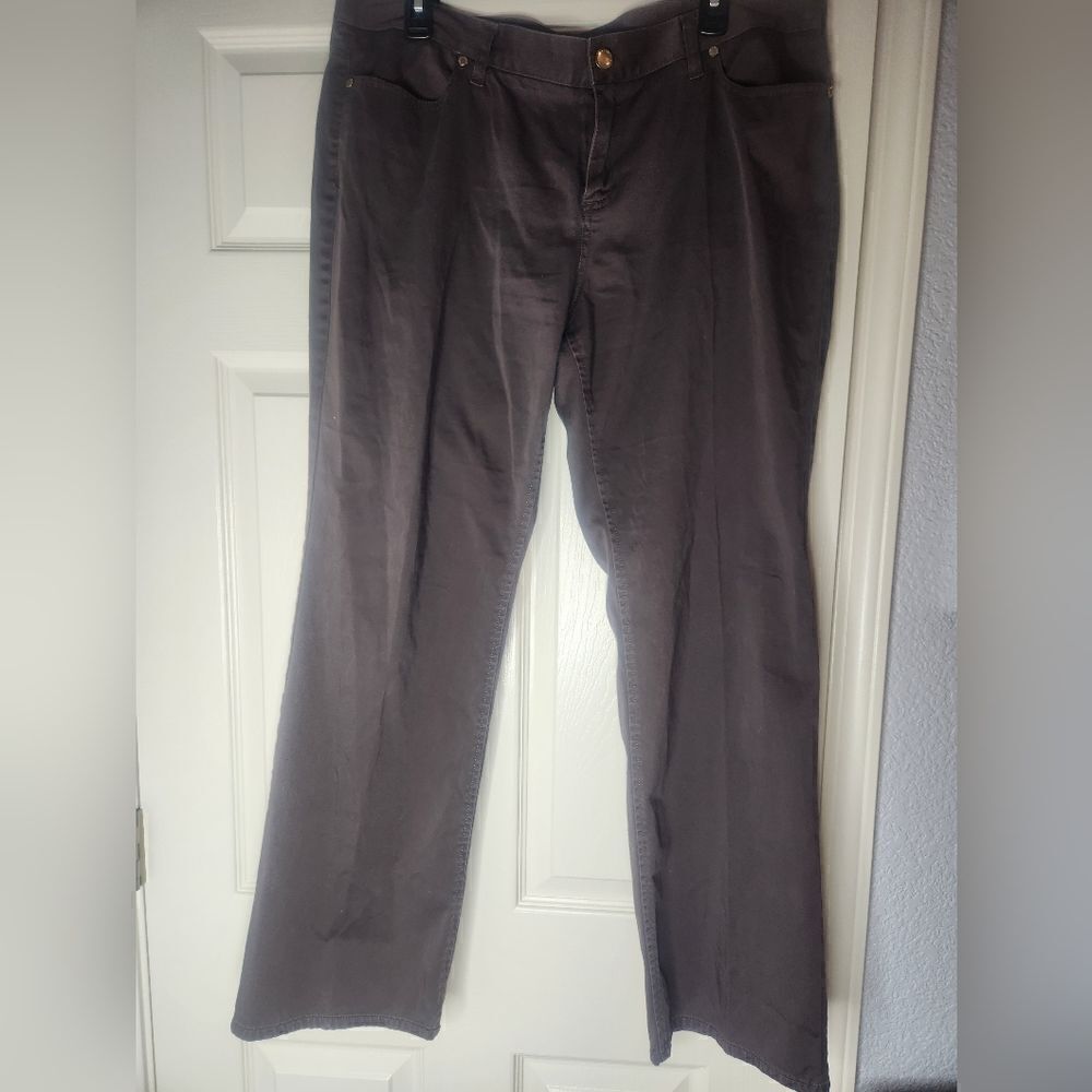 New York & Company 16 Brown Full Length Cotton Spandex Women’s Pants